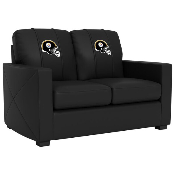 Dreamseat Silver Loveseat with Pittsburgh Steelers Helmet Logo XZ7759003LSCDBK-PSNFL21042 - main